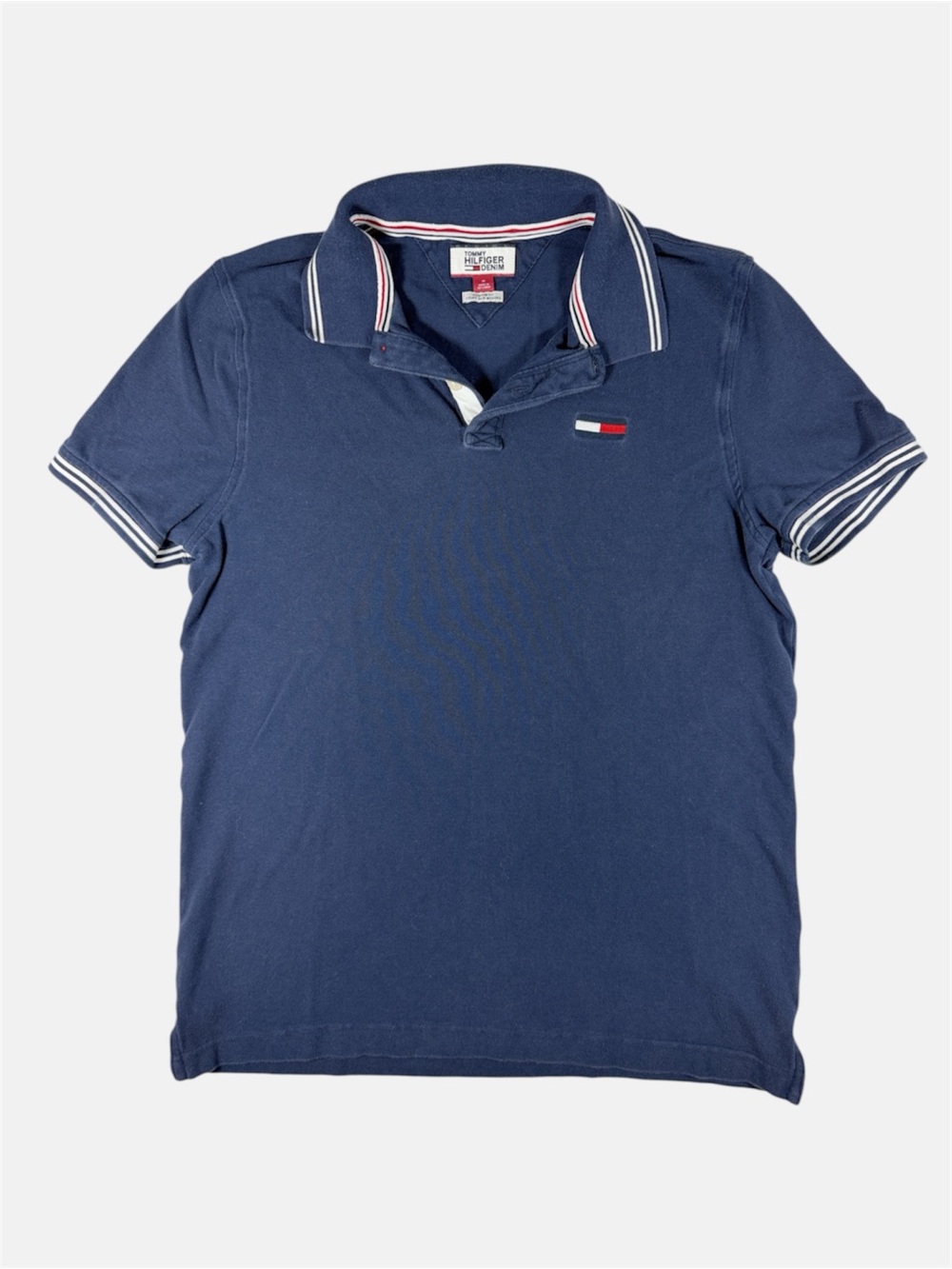 Tommy Hilfiger Navy Polo with Striped Collar